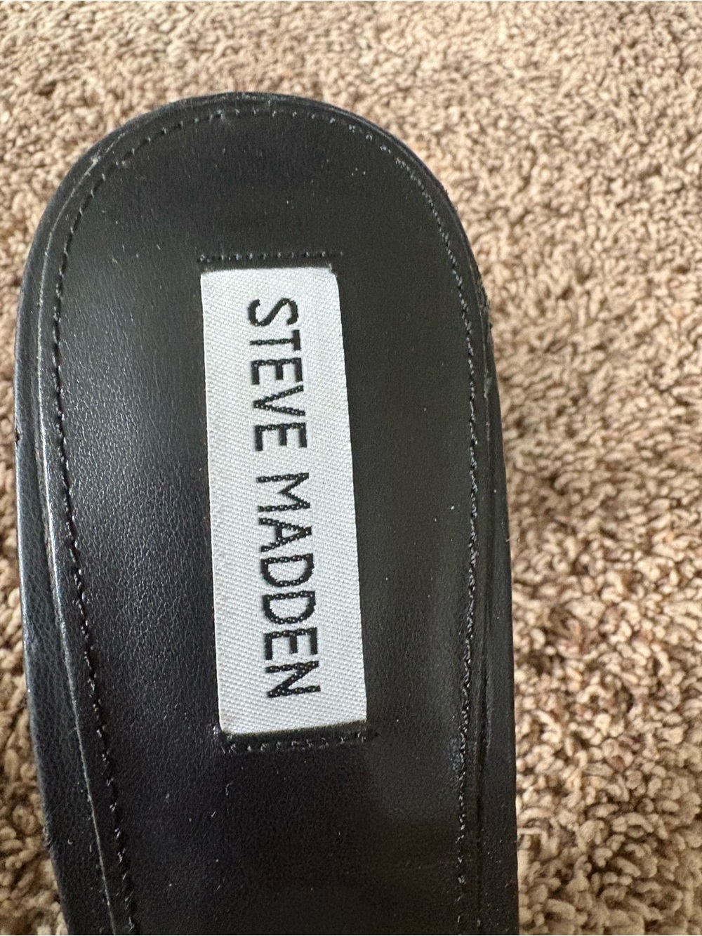 Steve Madden Black Heeled Sandals with Pearl Accents - Picture 5 of 6